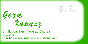 geza kopasz business card